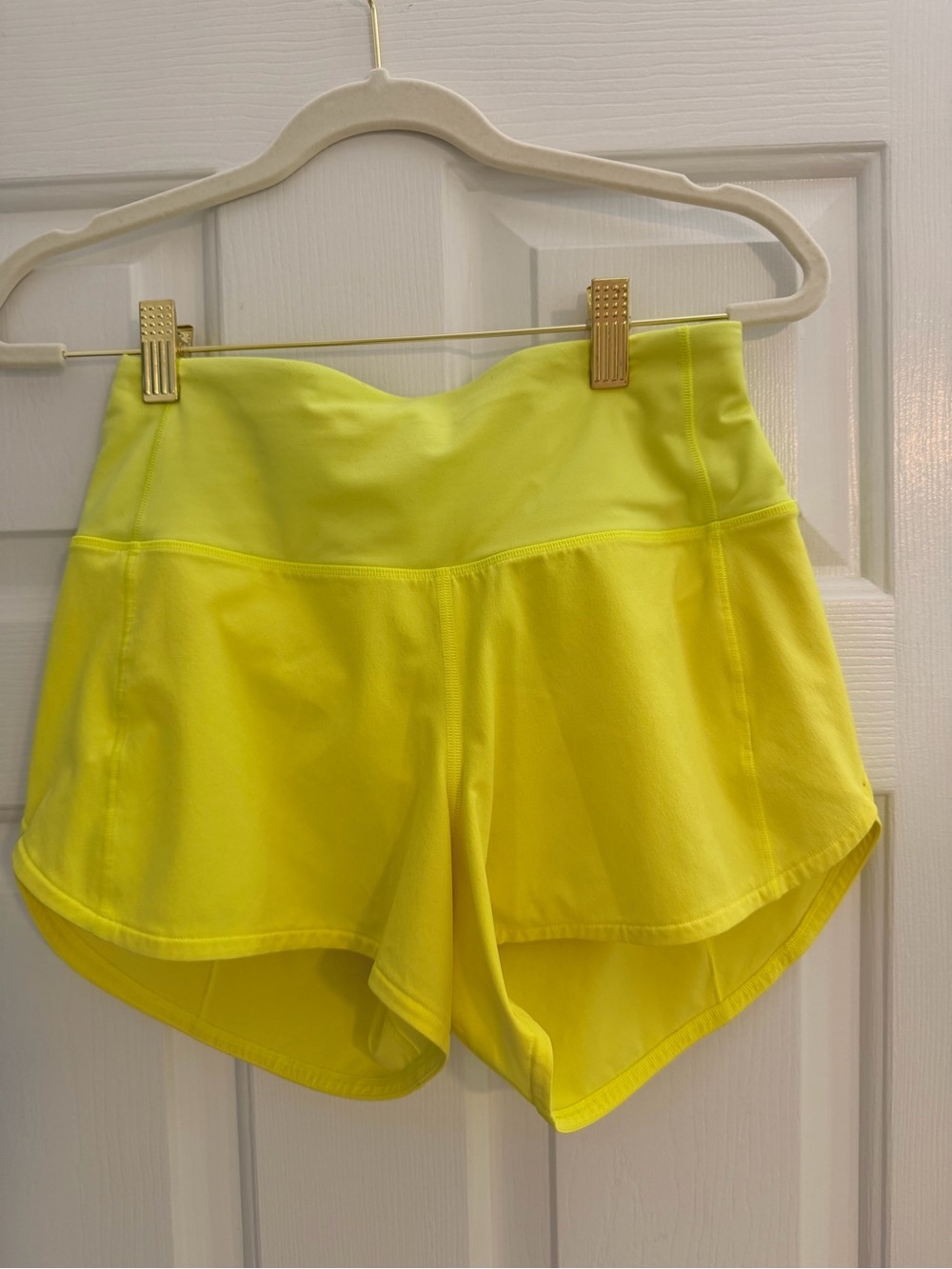 lululemon Speed up Neon Yellow Running Shorts